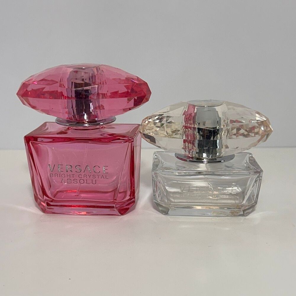 Lot of (2) Empty Versace Bright Crystal Perfume Bottles